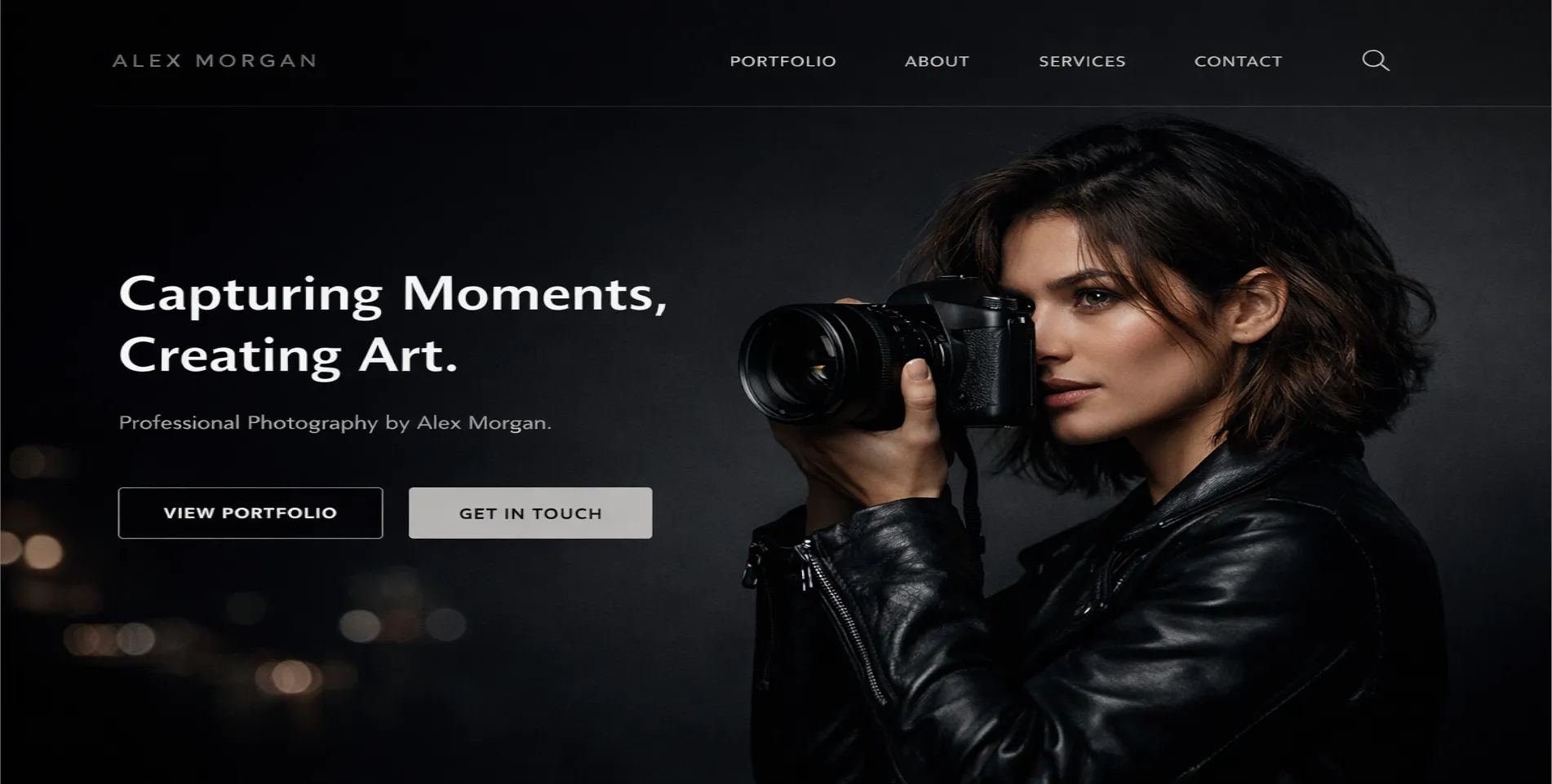 Photography portfolio website design