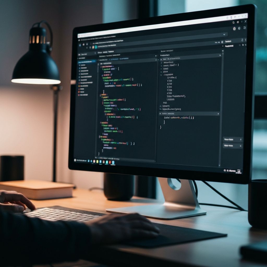 Clean, hand-written code on a modern development environment